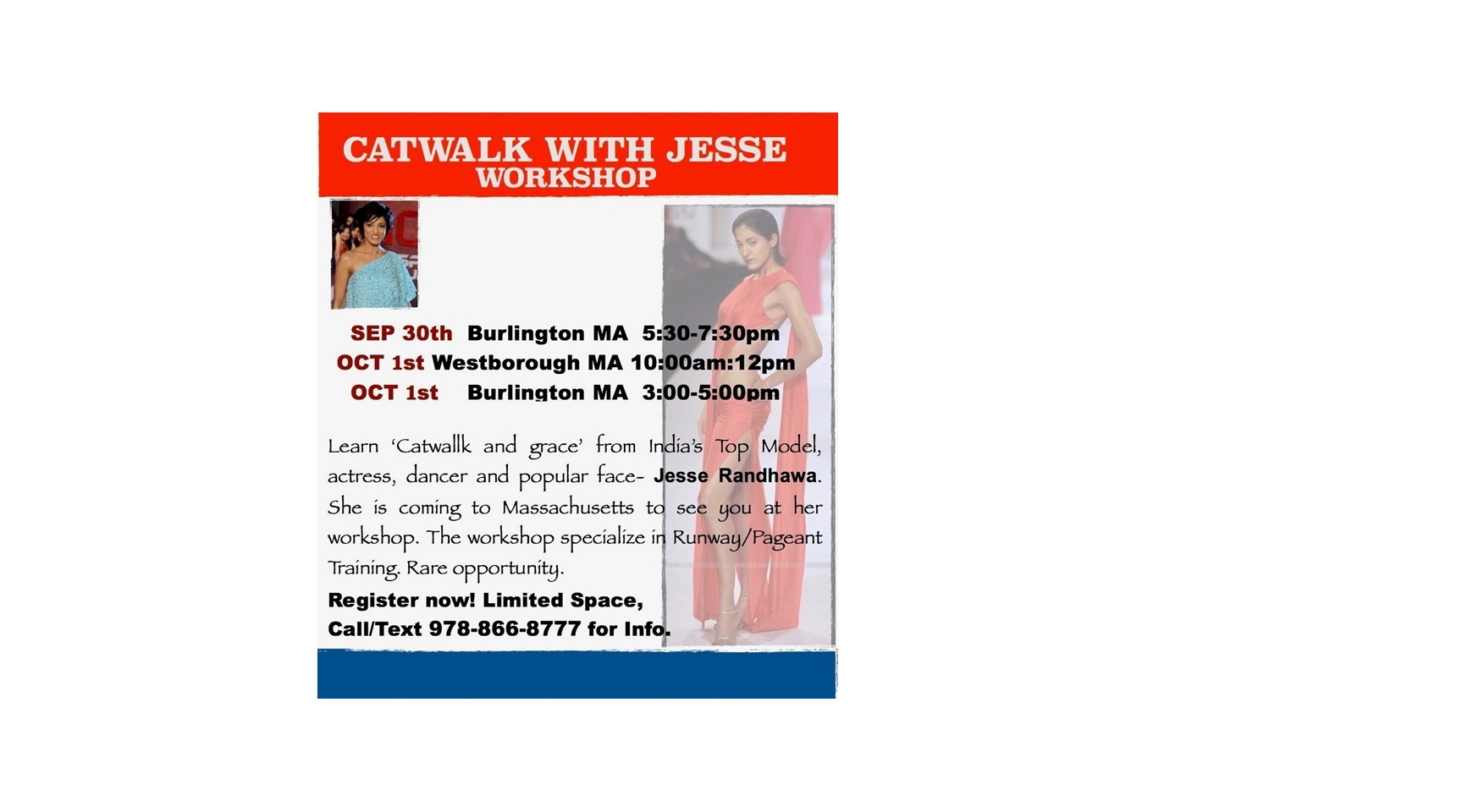 CATWALK WITH JESSE RANDHAWA - Oct 1st, 3PM to 5PM Buy Tickets Online | Burlington , Sun , 2017-10-01 | ThisisShow