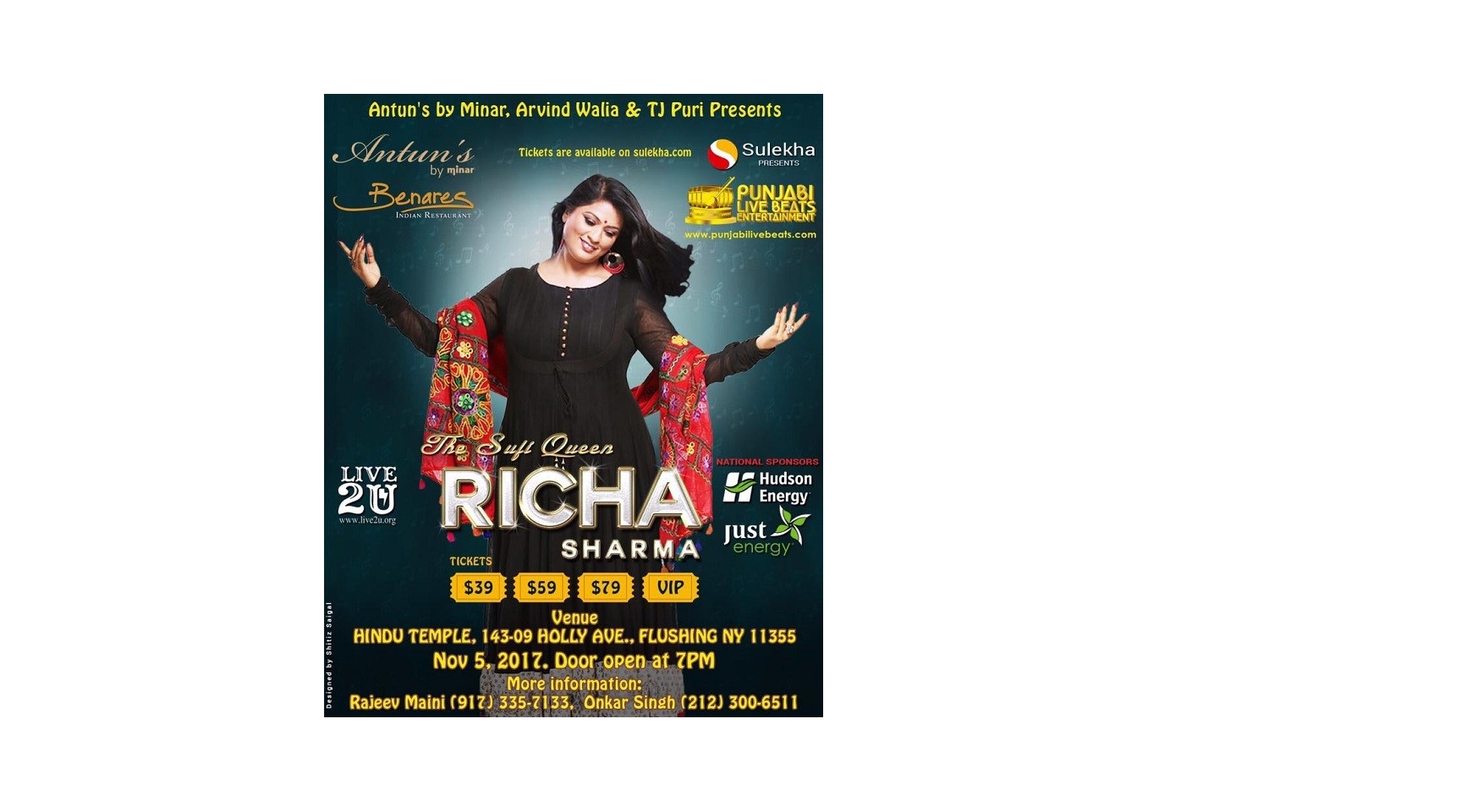Richa Sharma Live New York Buy Tickets Online |  , Sun , 2017-11-05 | ThisisShow