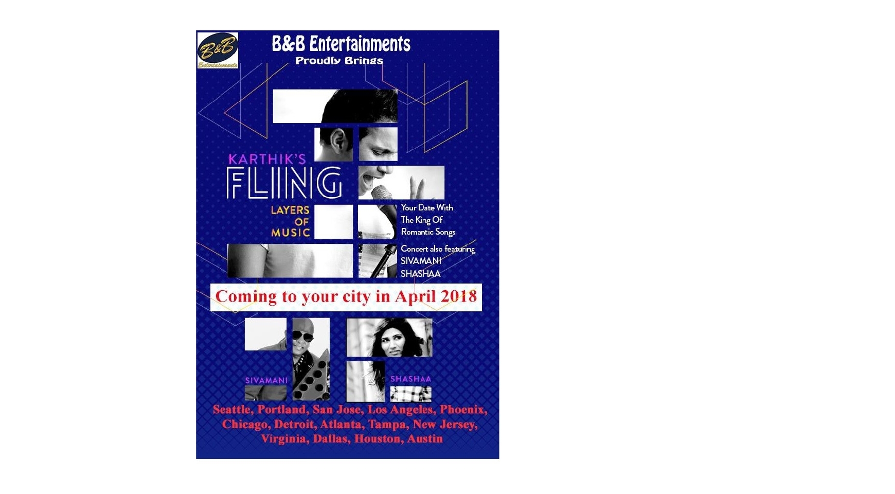 Fling - 'Layers of Music' Multilingual Live in concert  Buy Tickets Online | San Jose , Sat , 2018-04-21 | ThisisShow