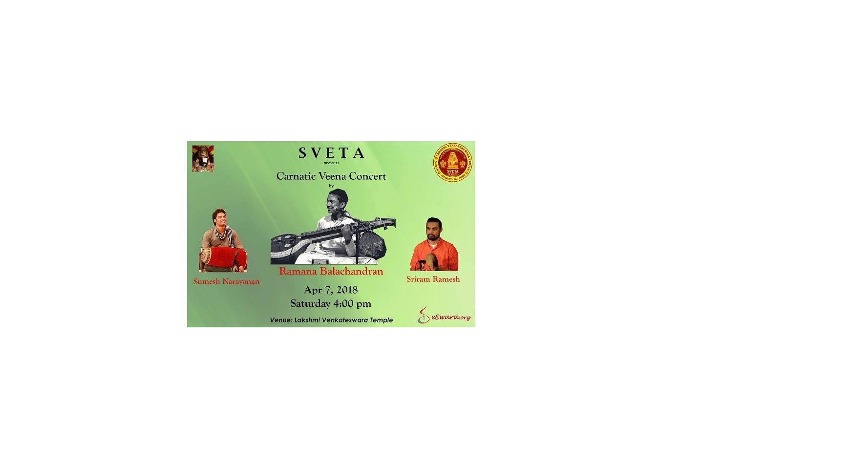 Carnatic Veena Concert Buy Tickets Online | Redmond , Sat , 2018-04-07 | ThisisShow