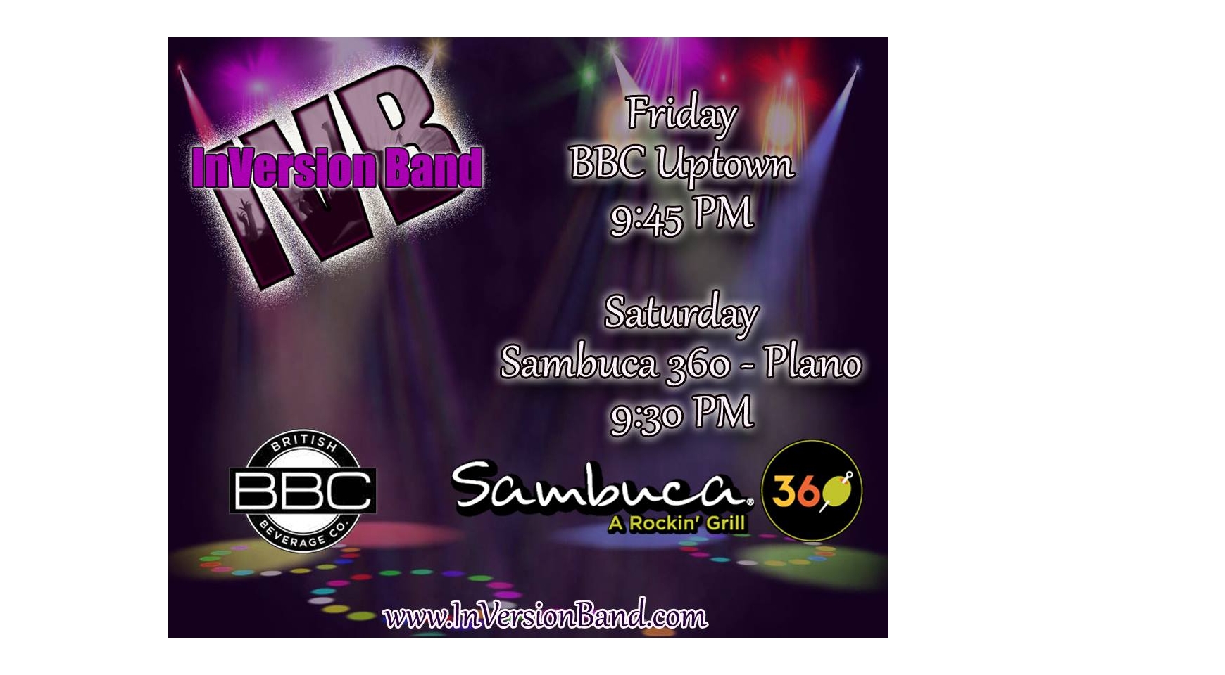 InVersion Band at Sambuca 360 Buy Tickets Online | Plano , Sat , 2017-07-01 | ThisisShow