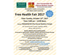 Parashakthi Temple Health Fair Buy Tickets Online | Pontiac , Sun , 2017-10-15 | ThisisShow